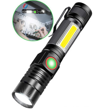 Zoomable wiederaufladbare Mini -LED -Sidelight Taschenlampe Taschenlampe